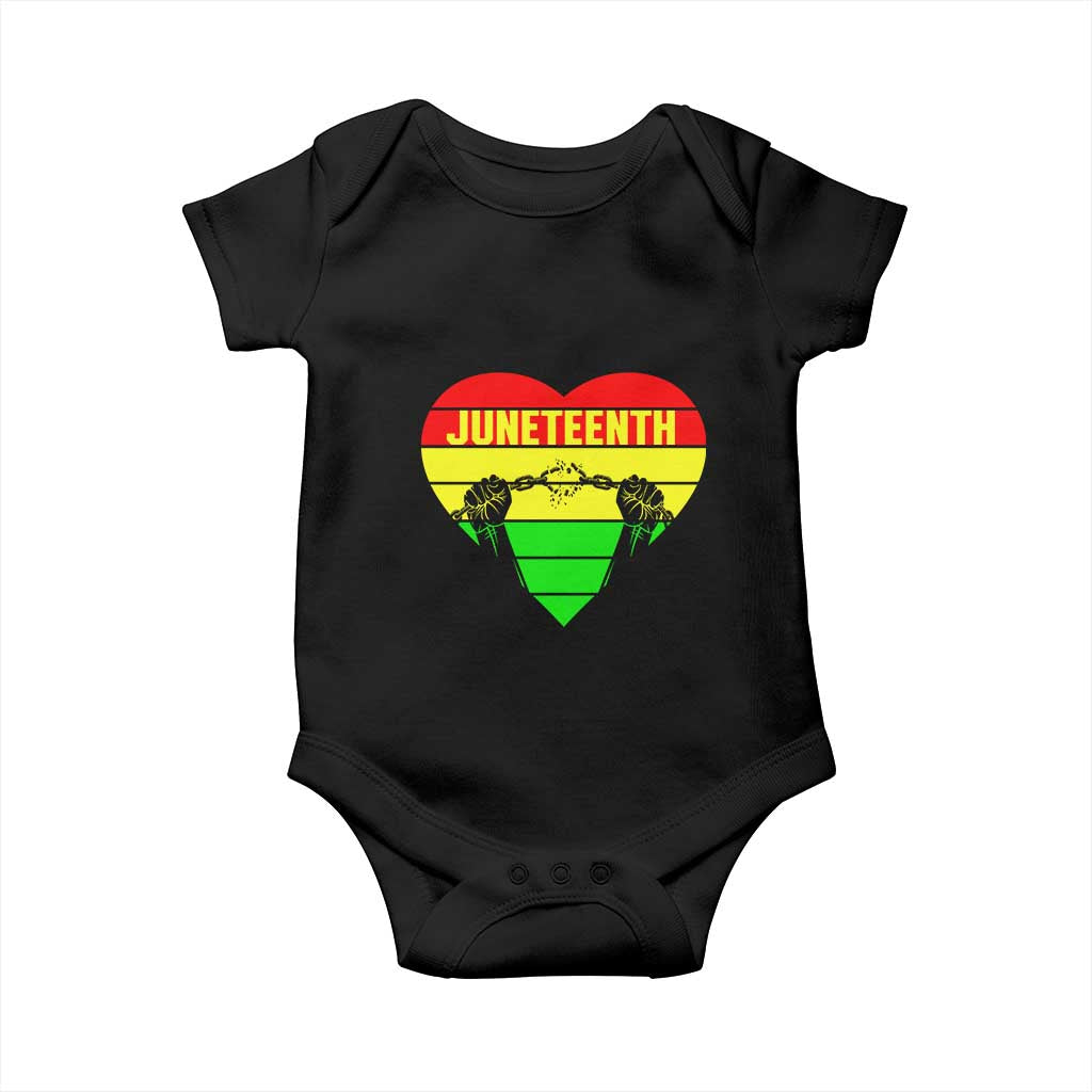 Juneteenth Baby Onesie Breaking Every Chain BHM Heart