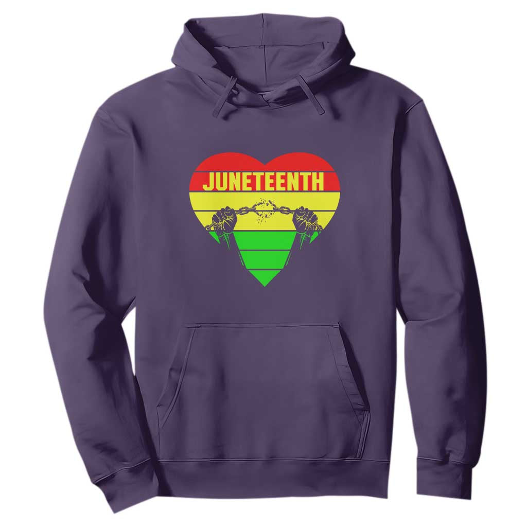 Juneteenth Hoodie Breaking Every Chain BHM Heart