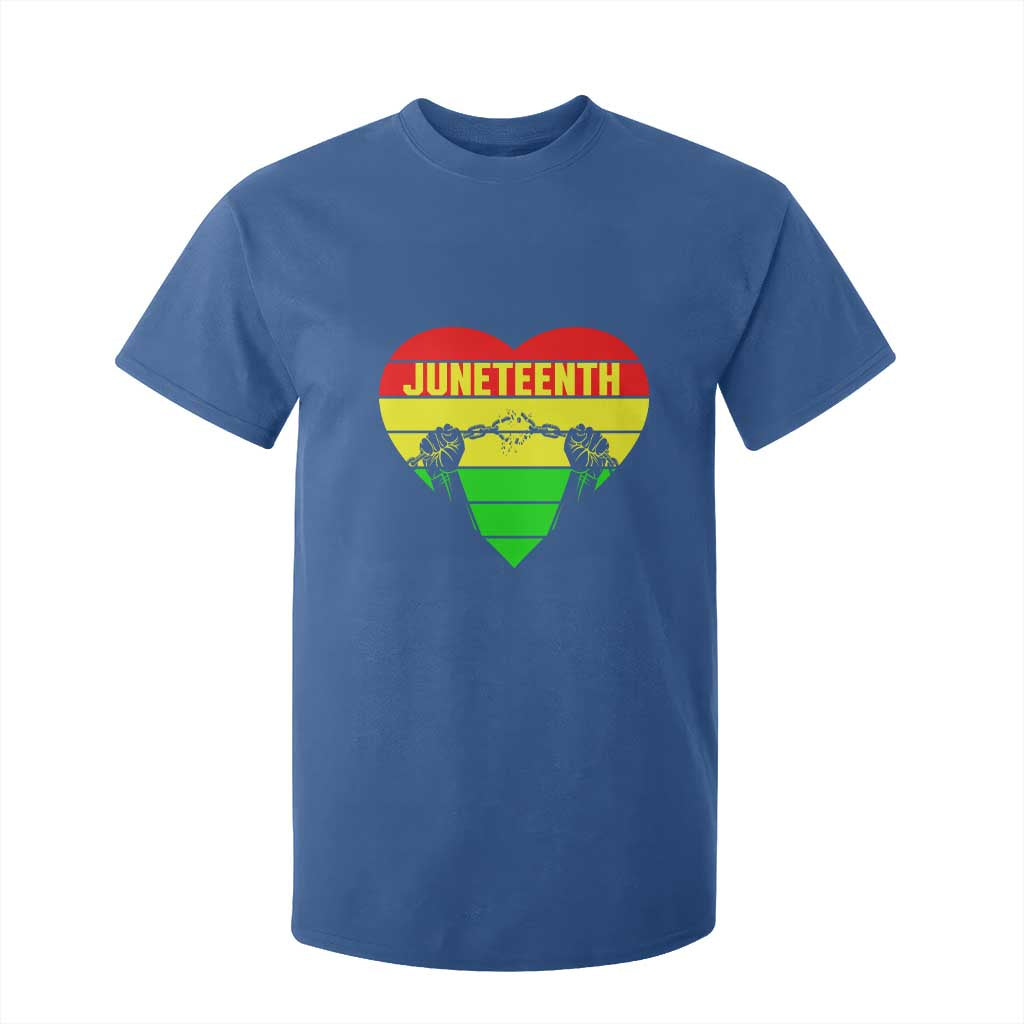 Juneteenth T Shirt For Kid Breaking Every Chain BHM Heart