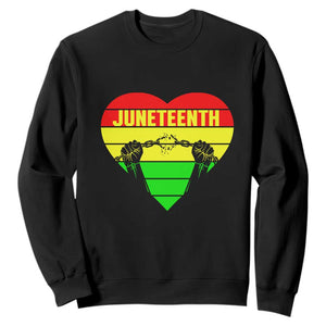 Juneteenth Sweatshirt Breaking Every Chain BHM Heart