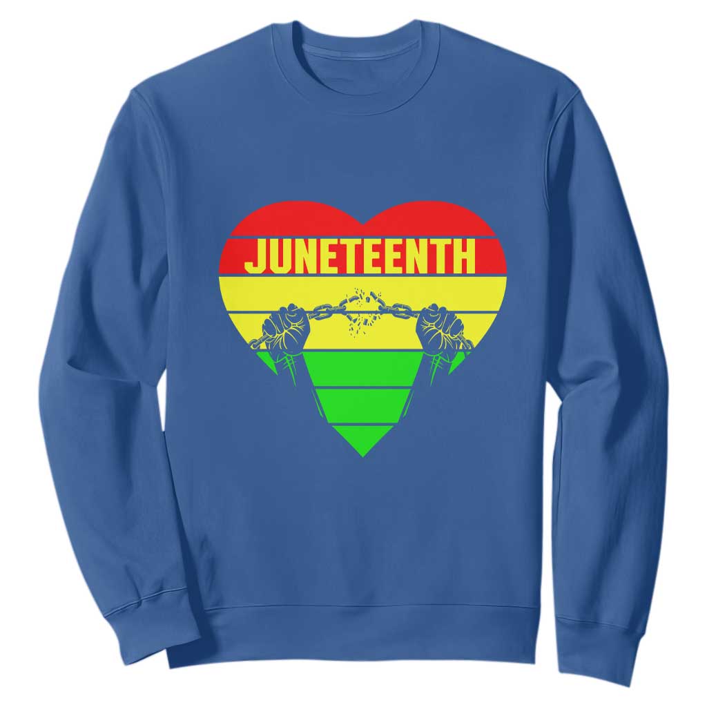 Juneteenth Sweatshirt Breaking Every Chain BHM Heart