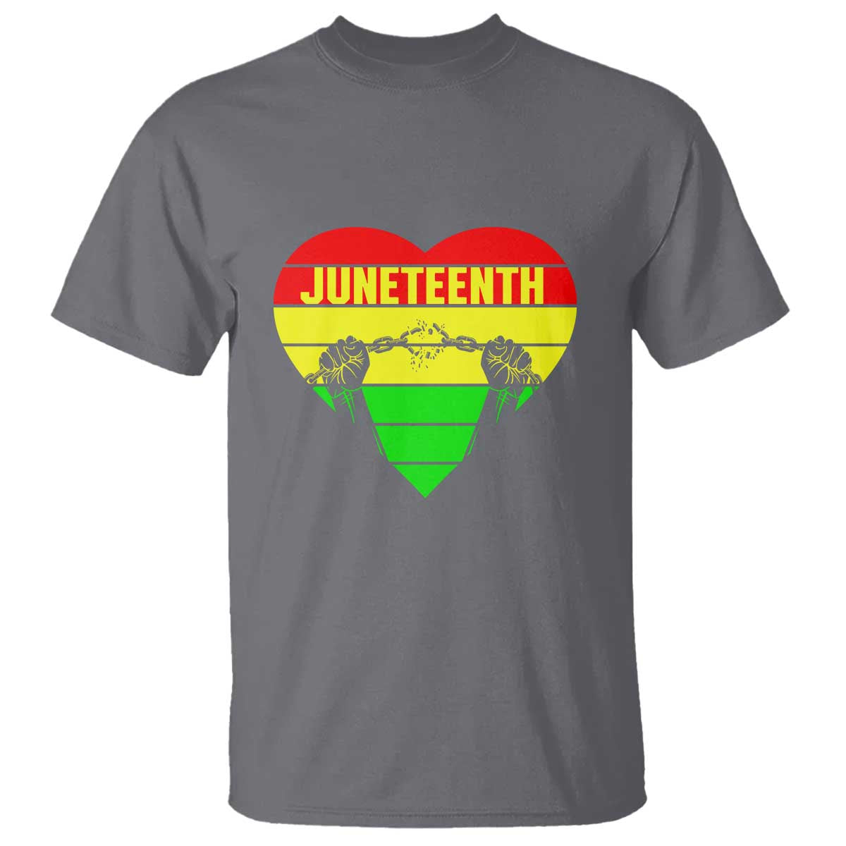Juneteenth T Shirt Breaking Every Chain BHM Heart