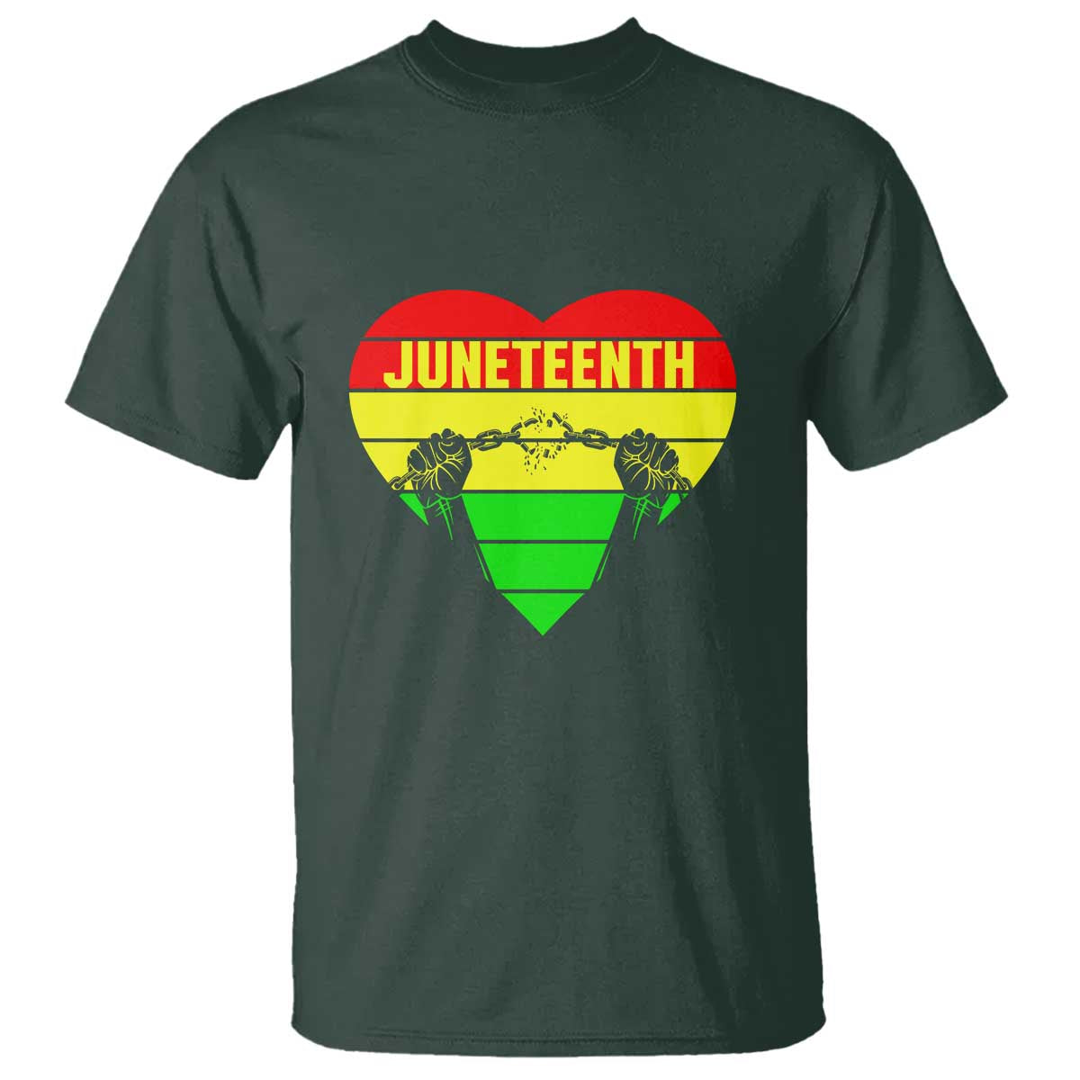 Juneteenth T Shirt Breaking Every Chain BHM Heart