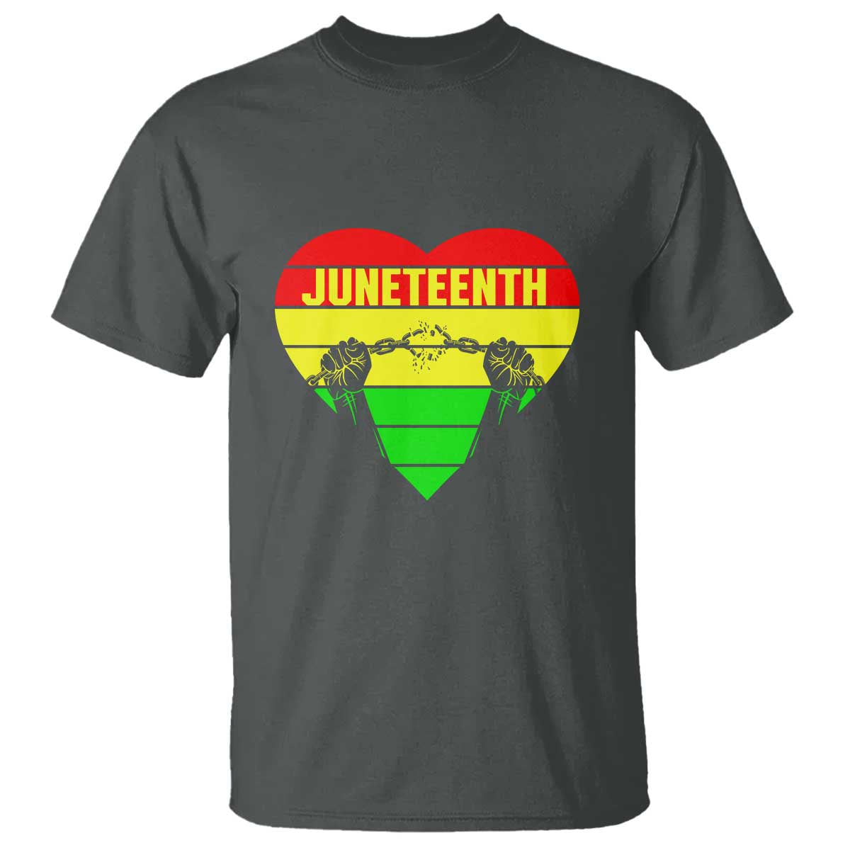 Juneteenth T Shirt Breaking Every Chain BHM Heart