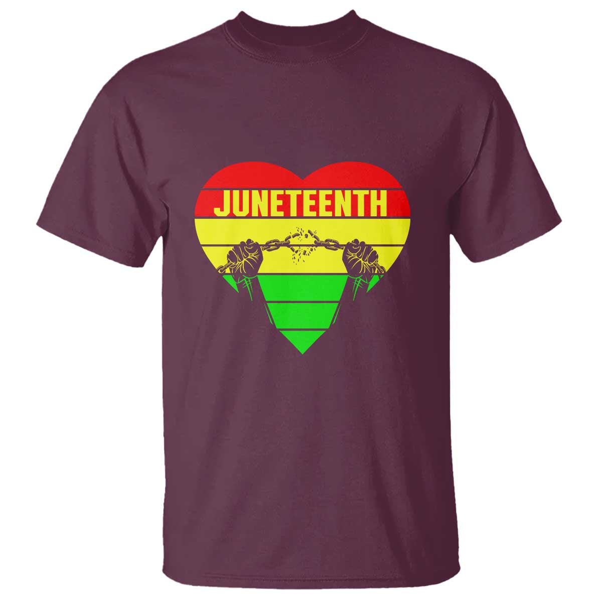 Juneteenth T Shirt Breaking Every Chain BHM Heart