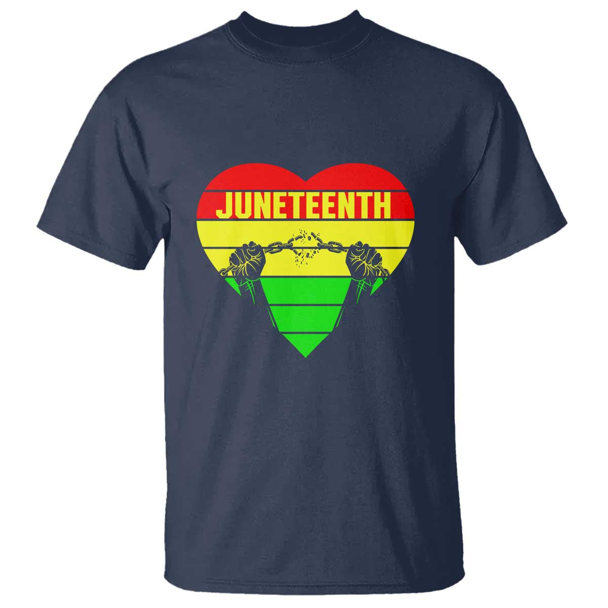 Juneteenth T Shirt Breaking Every Chain BHM Heart