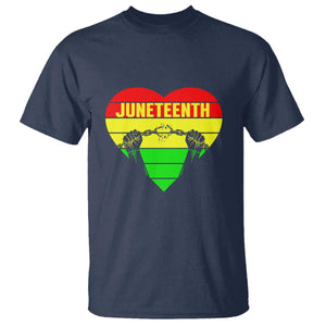 Juneteenth T Shirt Breaking Every Chain BHM Heart
