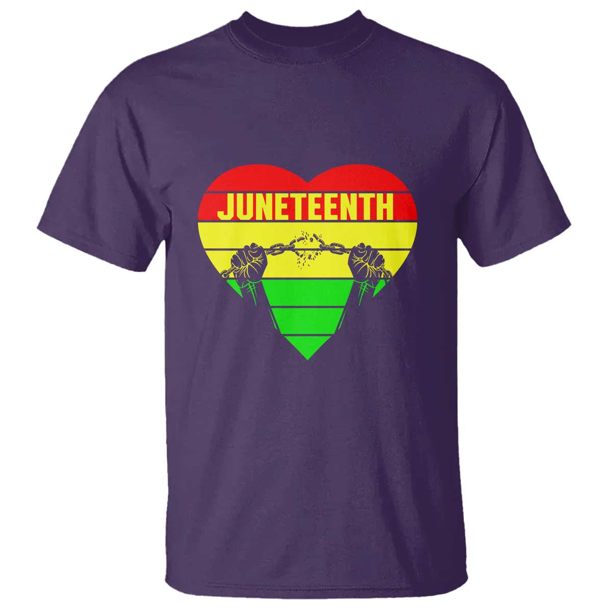 Juneteenth T Shirt Breaking Every Chain BHM Heart