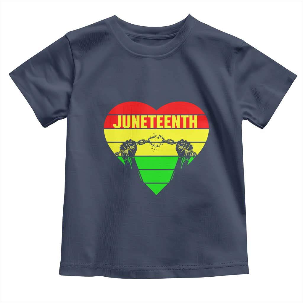 Juneteenth Toddler T Shirt Breaking Every Chain BHM Heart