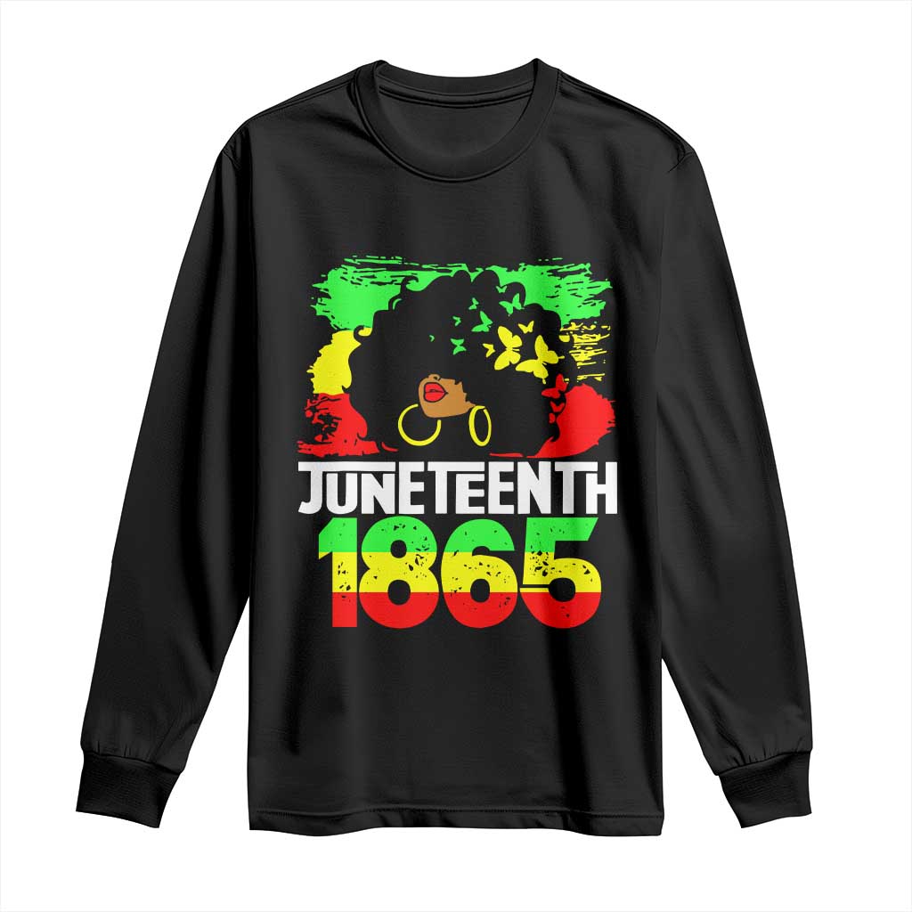 Afro Woman Long Sleeve Shirt Juneteenth 1865 African Black Pride