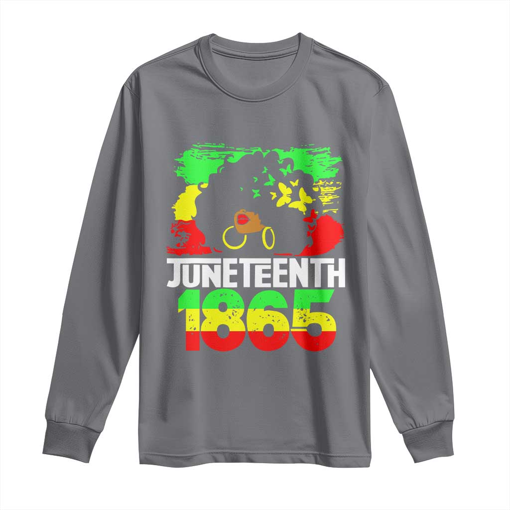 Afro Woman Long Sleeve Shirt Juneteenth 1865 African Black Pride