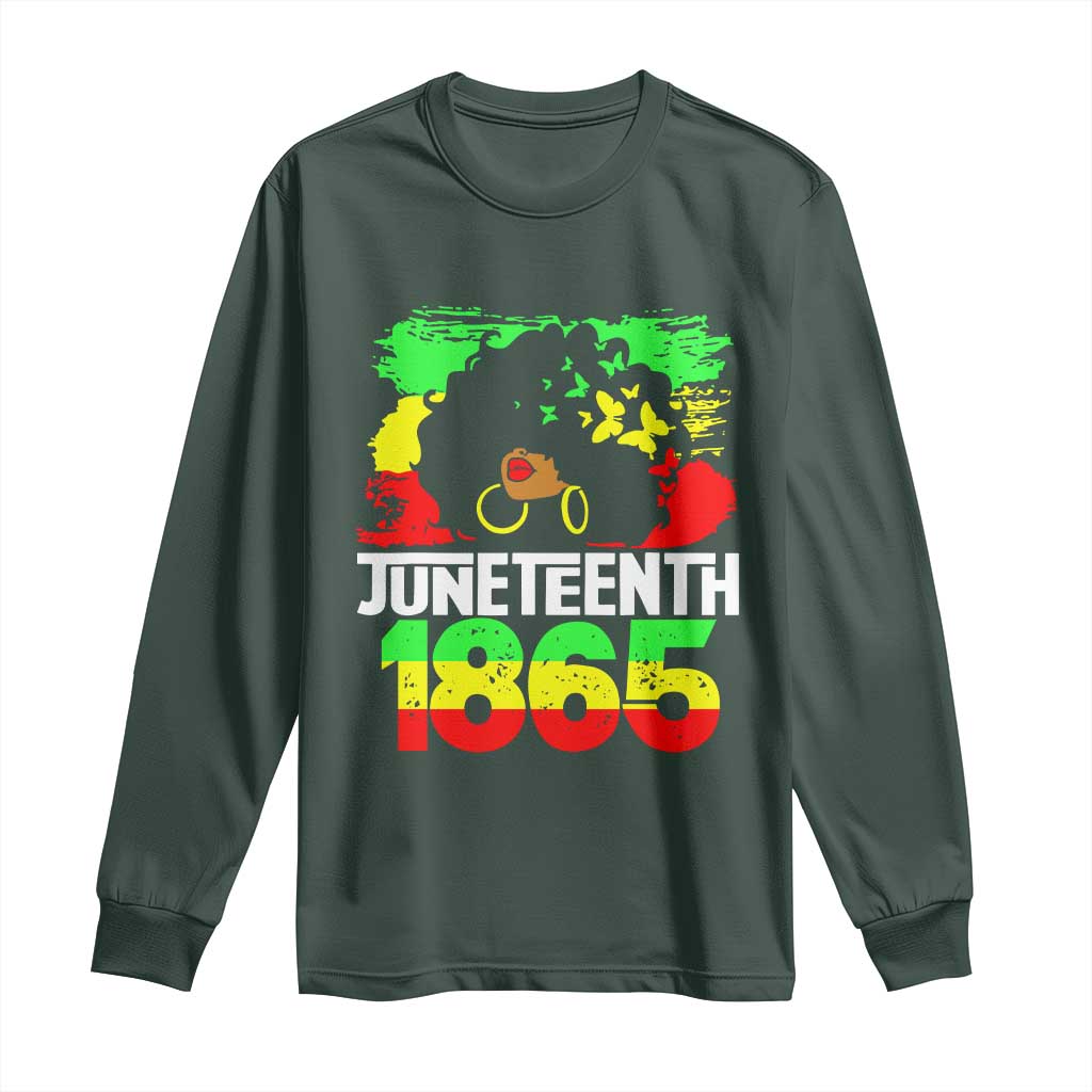 Afro Woman Long Sleeve Shirt Juneteenth 1865 African Black Pride