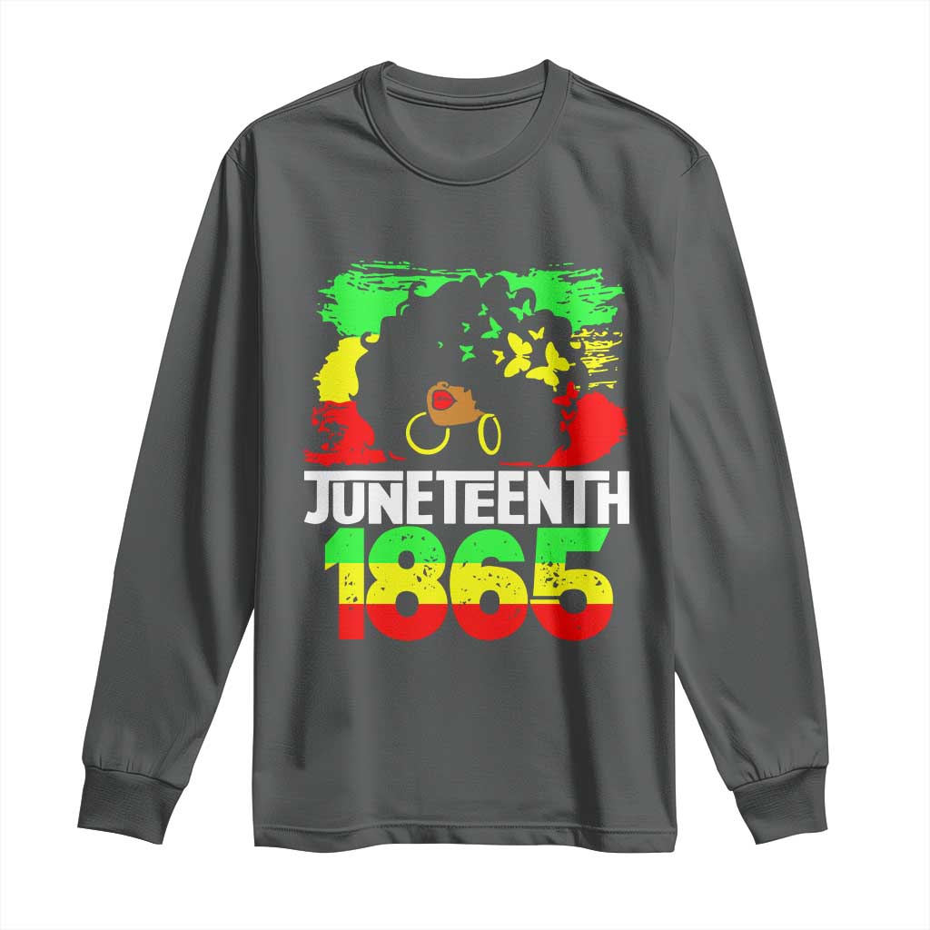 Afro Woman Long Sleeve Shirt Juneteenth 1865 African Black Pride