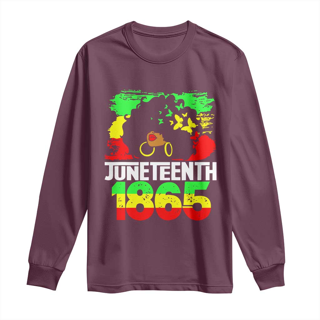 Afro Woman Long Sleeve Shirt Juneteenth 1865 African Black Pride