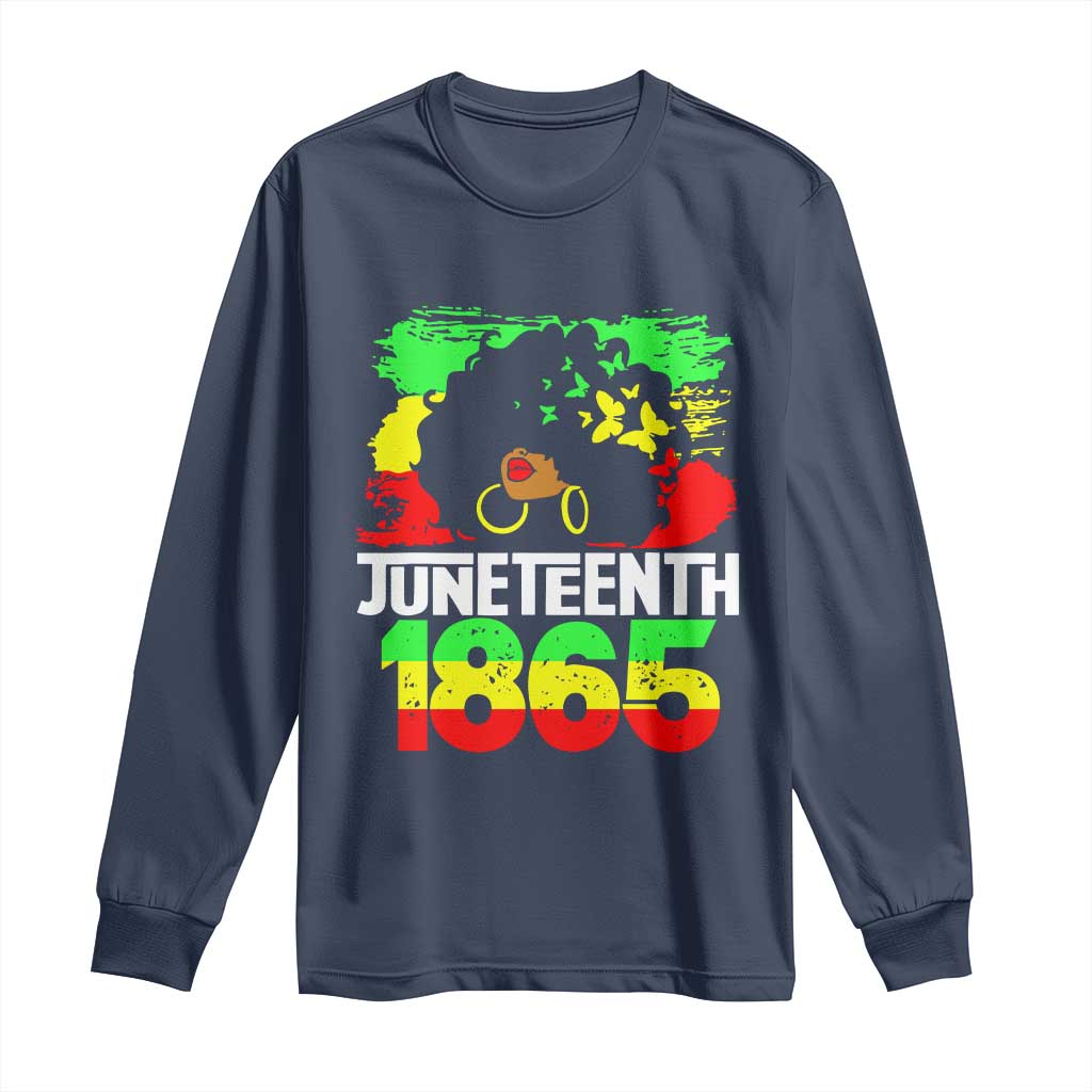 Afro Woman Long Sleeve Shirt Juneteenth 1865 African Black Pride