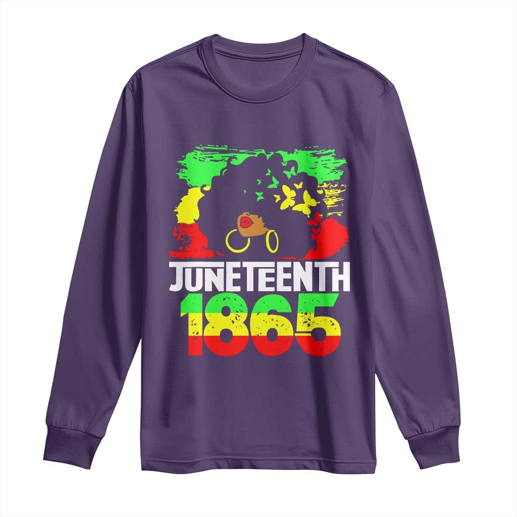 Afro Woman Long Sleeve Shirt Juneteenth 1865 African Black Pride