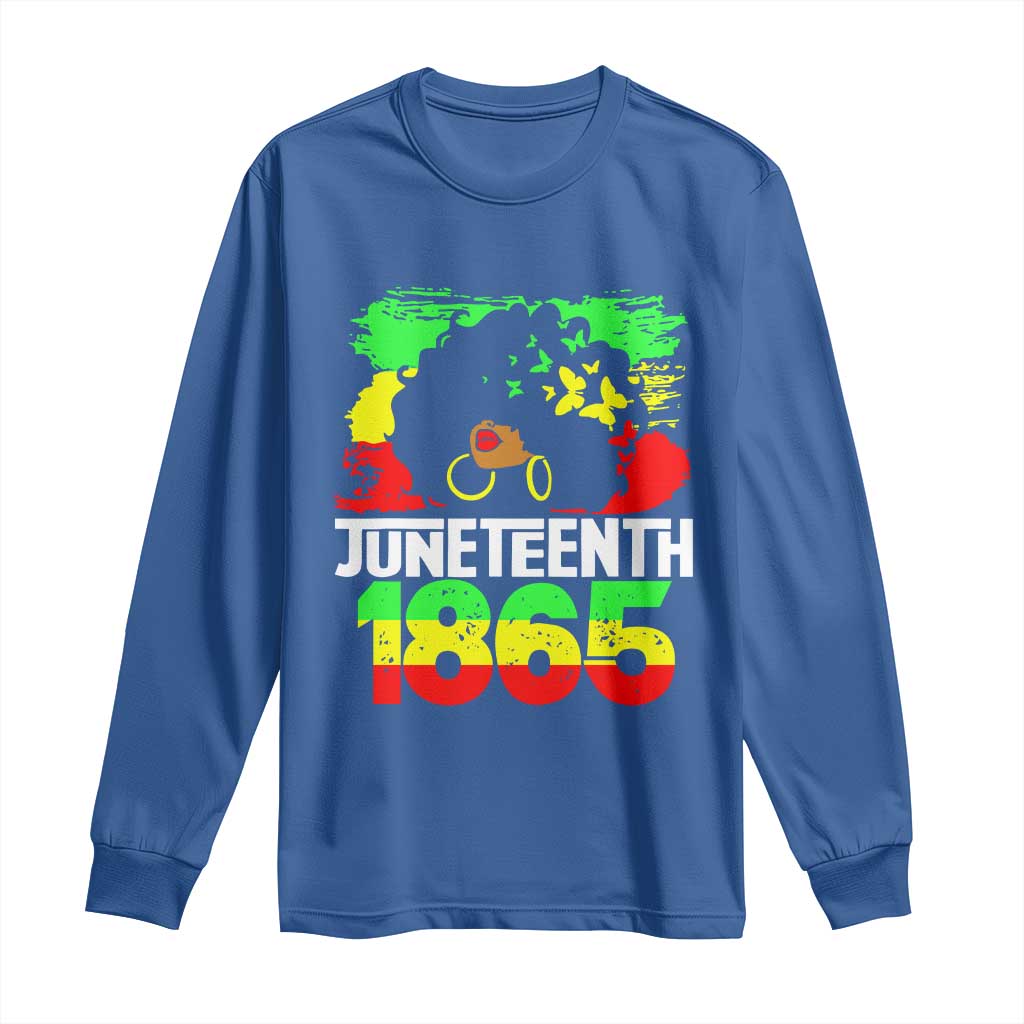 Afro Woman Long Sleeve Shirt Juneteenth 1865 African Black Pride