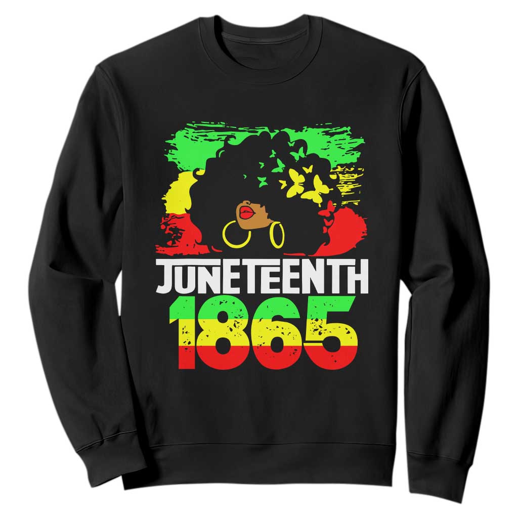Afro Woman Sweatshirt Juneteenth 1865 African Black Pride