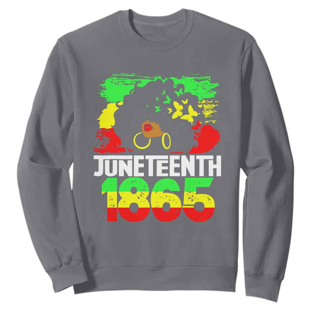 Afro Woman Sweatshirt Juneteenth 1865 African Black Pride