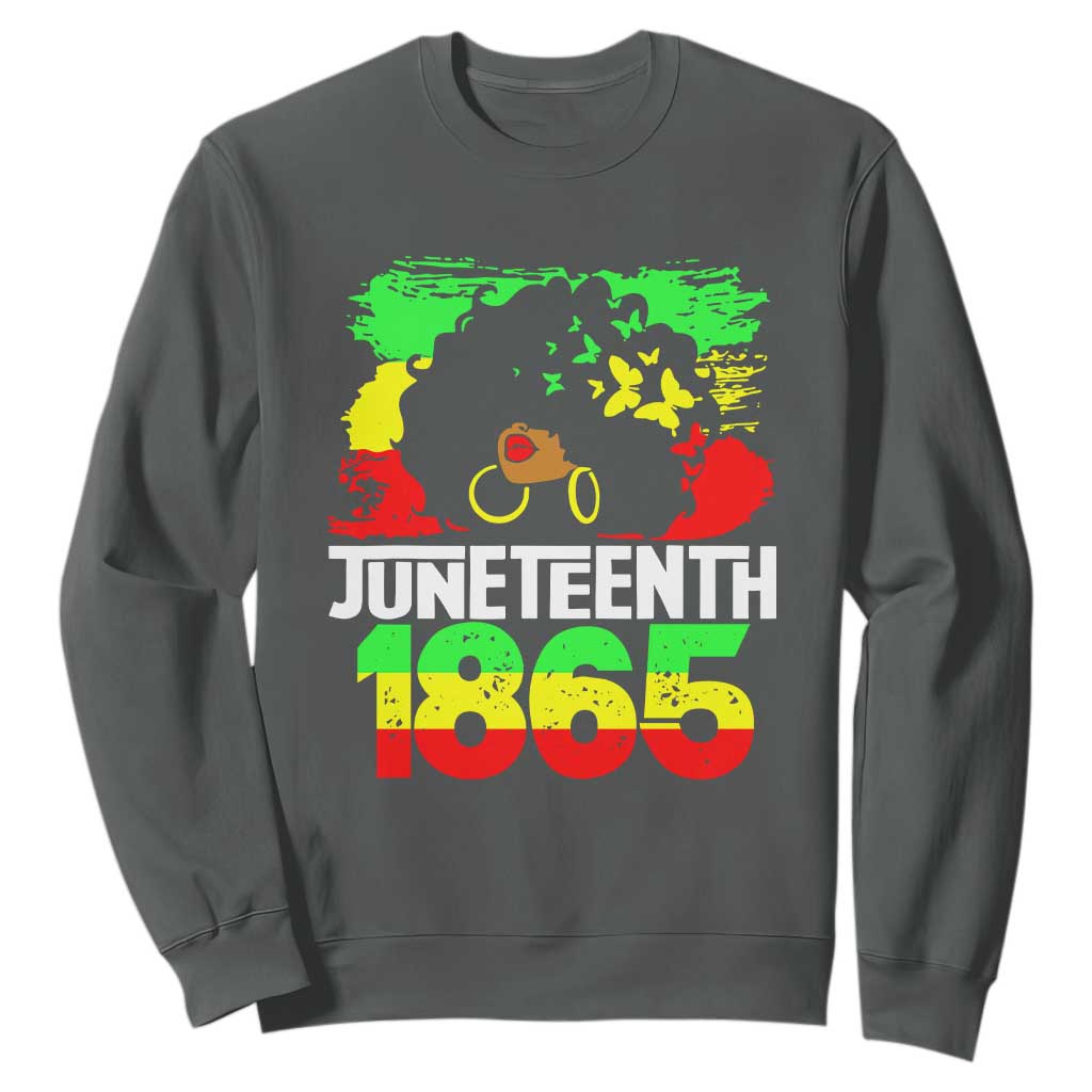 Afro Woman Sweatshirt Juneteenth 1865 African Black Pride