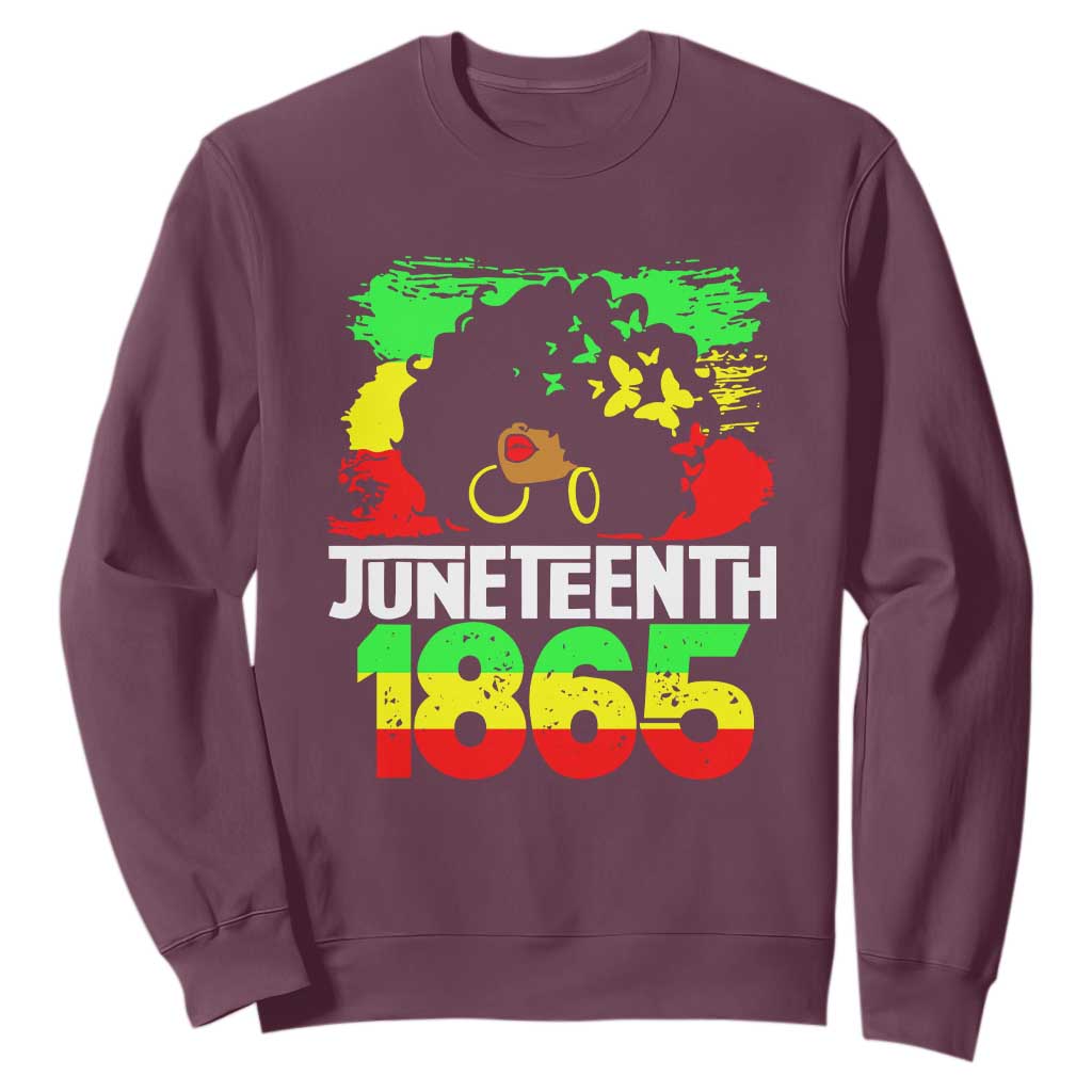 Afro Woman Sweatshirt Juneteenth 1865 African Black Pride
