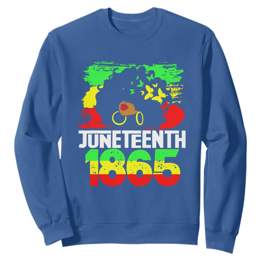 Afro Woman Sweatshirt Juneteenth 1865 African Black Pride