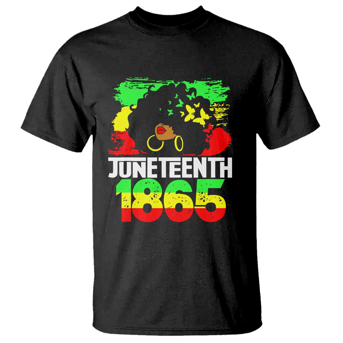 Afro Woman T Shirt Juneteenth 1865 African Black Pride
