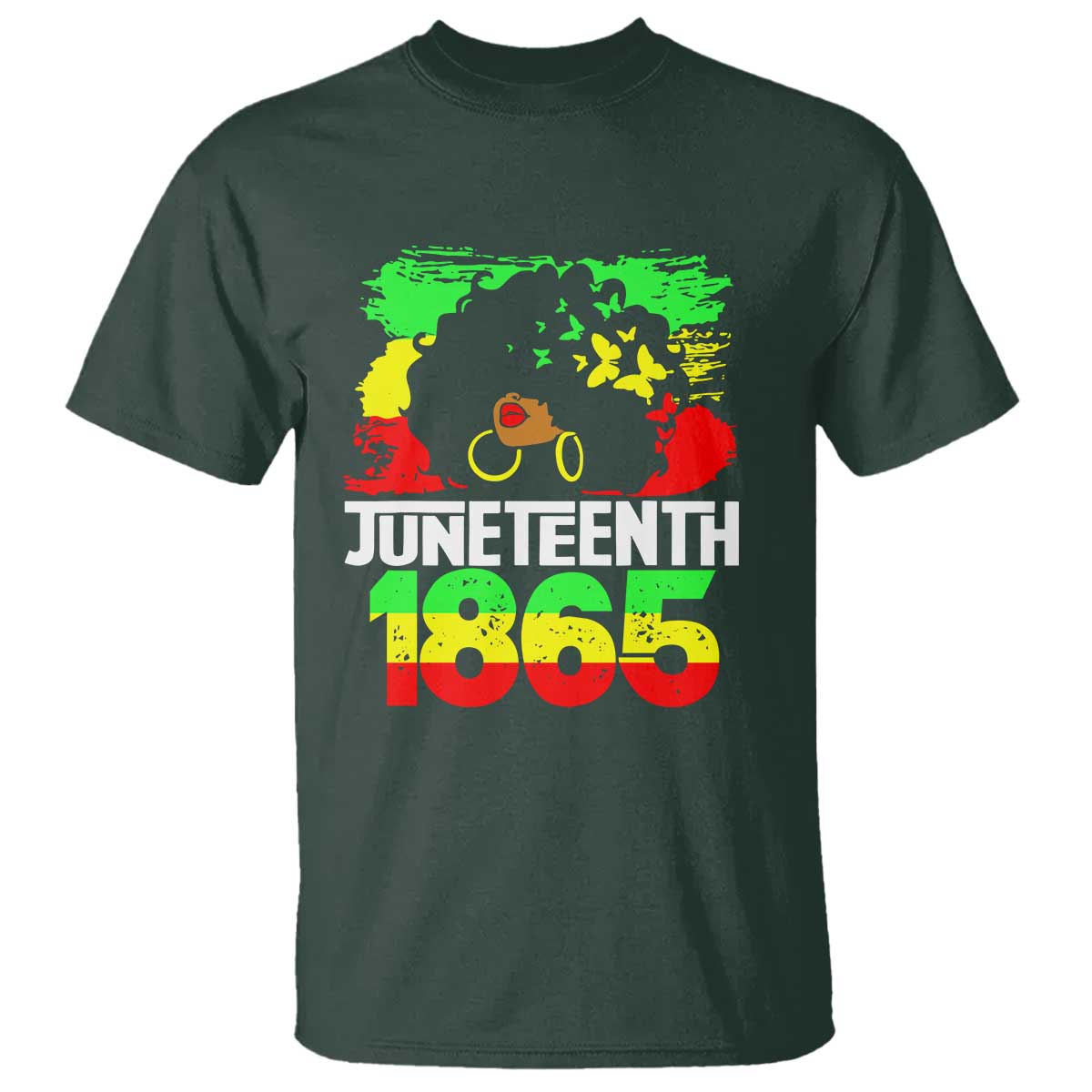 Afro Woman T Shirt Juneteenth 1865 African Black Pride