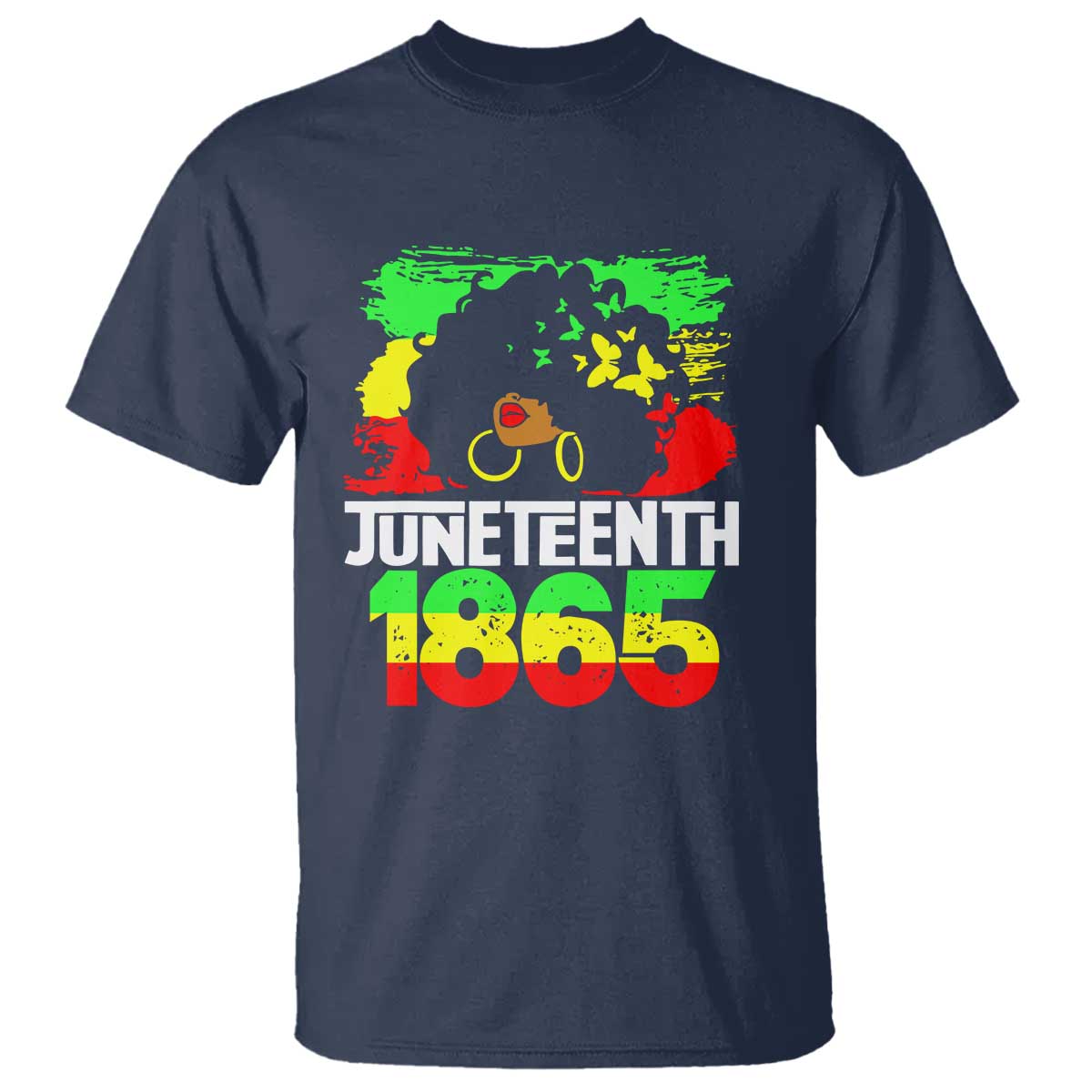 Afro Woman T Shirt Juneteenth 1865 African Black Pride