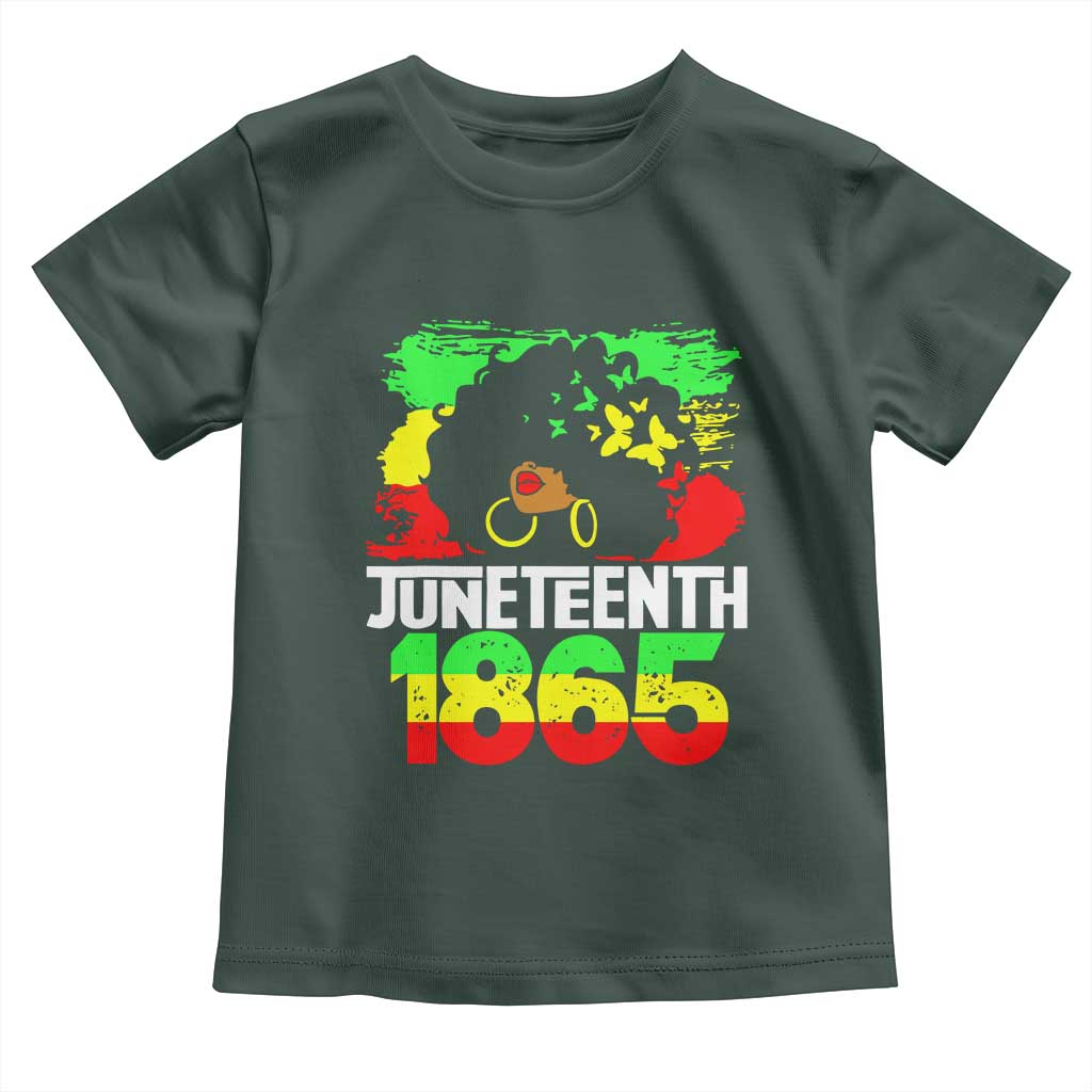 Afro Woman Toddler T Shirt Juneteenth 1865 African Black Pride
