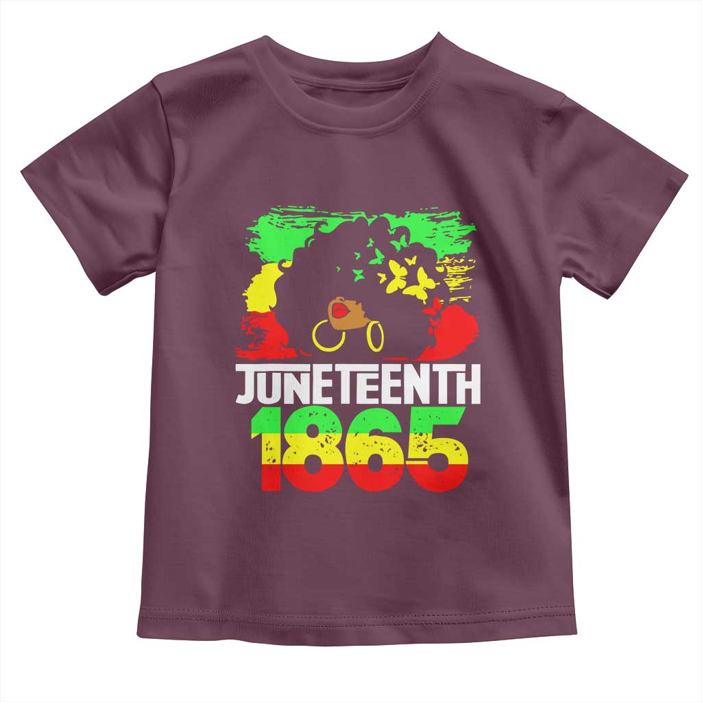 Afro Woman Toddler T Shirt Juneteenth 1865 African Black Pride