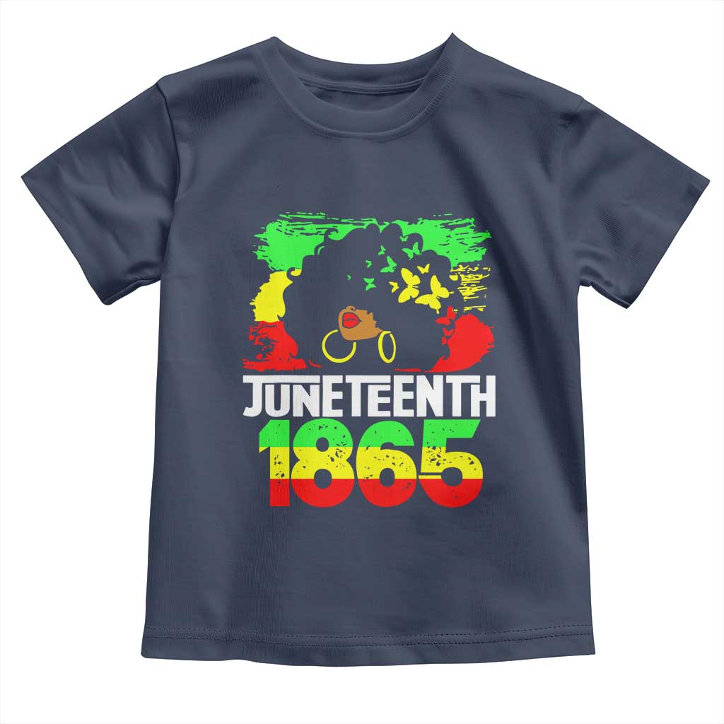 Afro Woman Toddler T Shirt Juneteenth 1865 African Black Pride