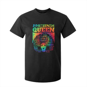 Juneteenth Afro Queen T Shirt For Kid Melanin Black Women Magic Tie Dye