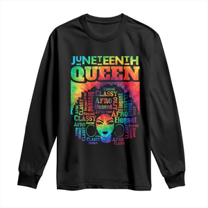 Juneteenth Afro Queen Long Sleeve Shirt Melanin Black Women Magic Tie Dye