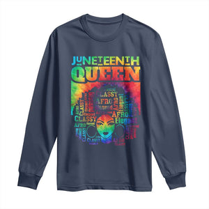 Juneteenth Afro Queen Long Sleeve Shirt Melanin Black Women Magic Tie Dye