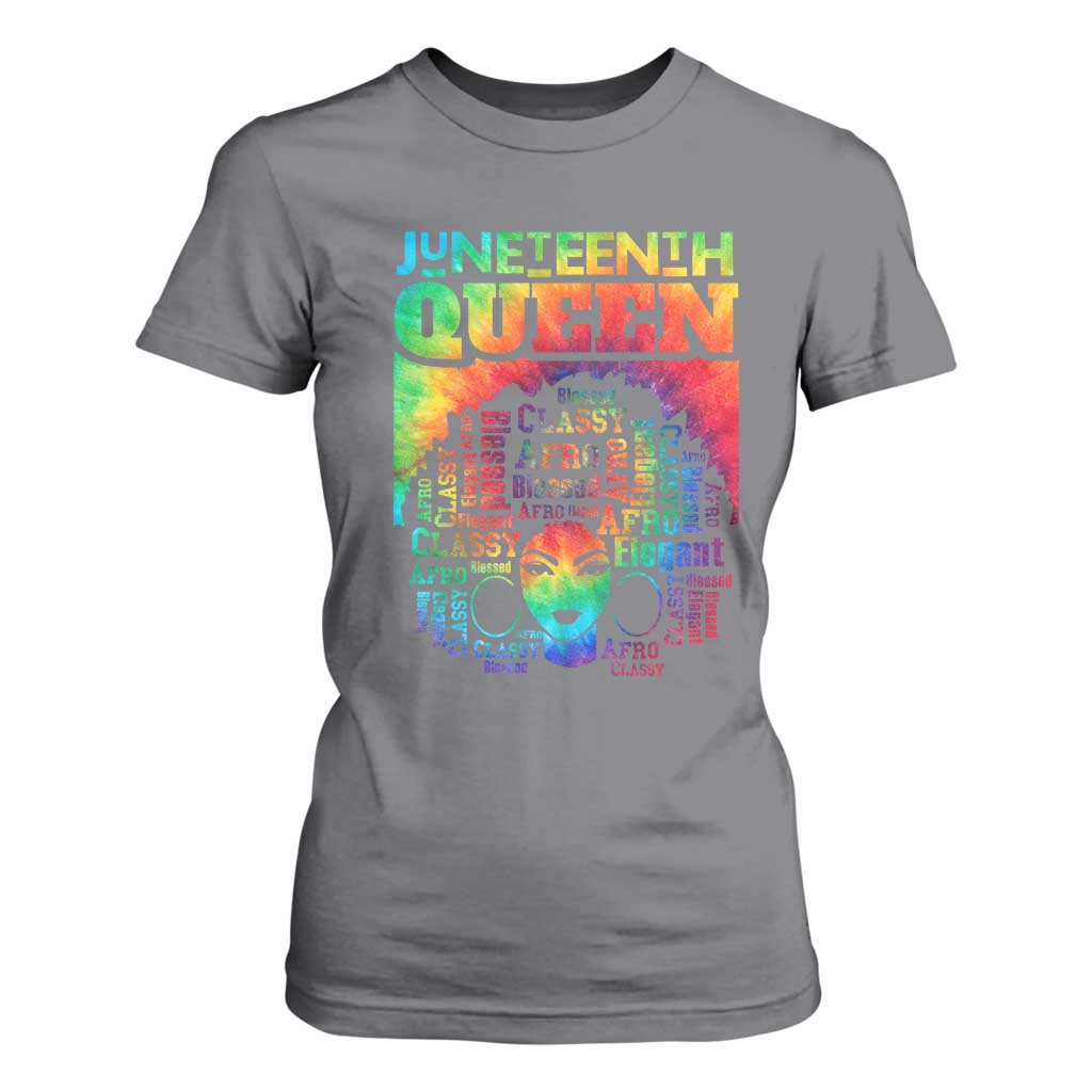 Juneteenth Afro Queen T Shirt For Women Melanin Black Women Magic Tie Dye