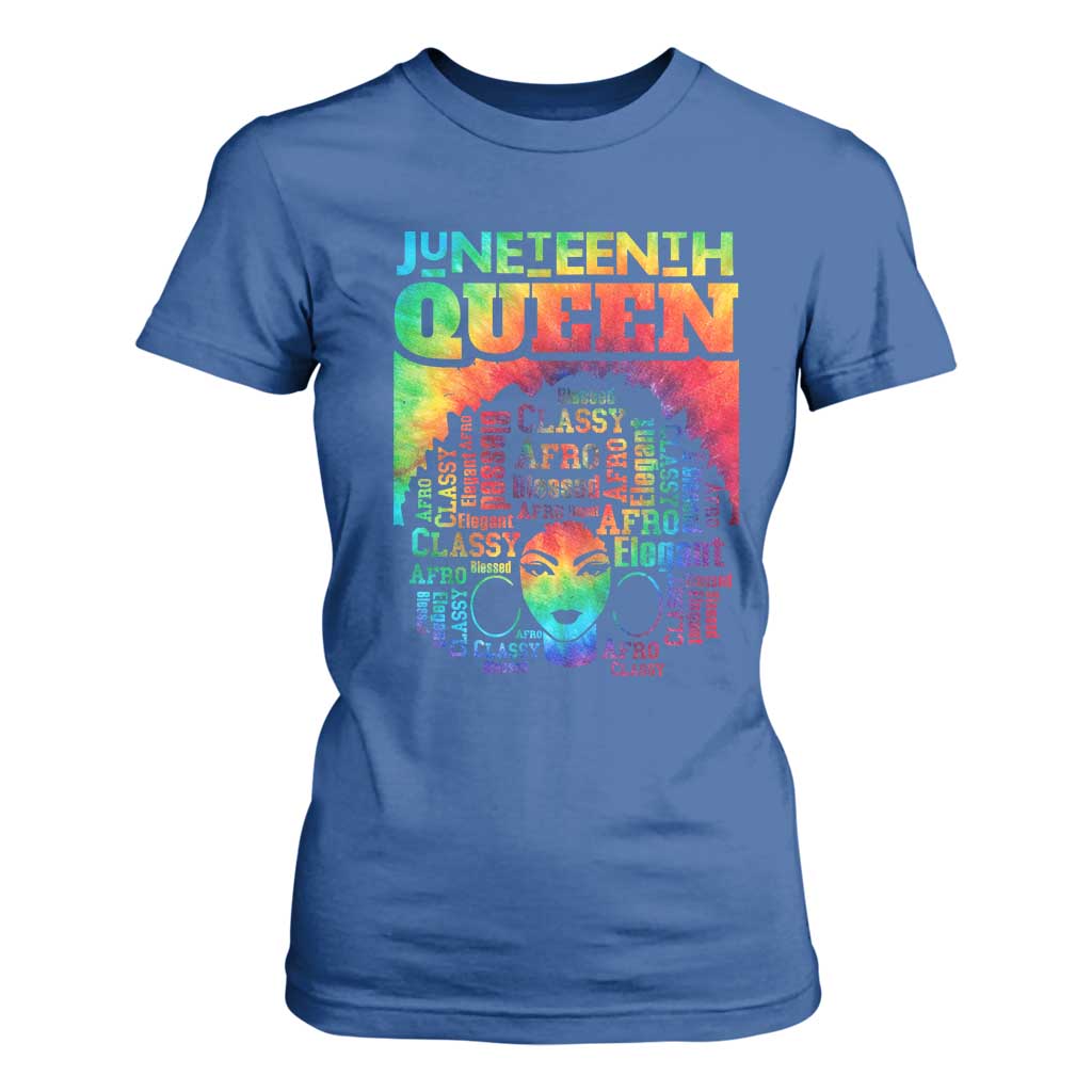 Juneteenth Afro Queen T Shirt For Women Melanin Black Women Magic Tie Dye