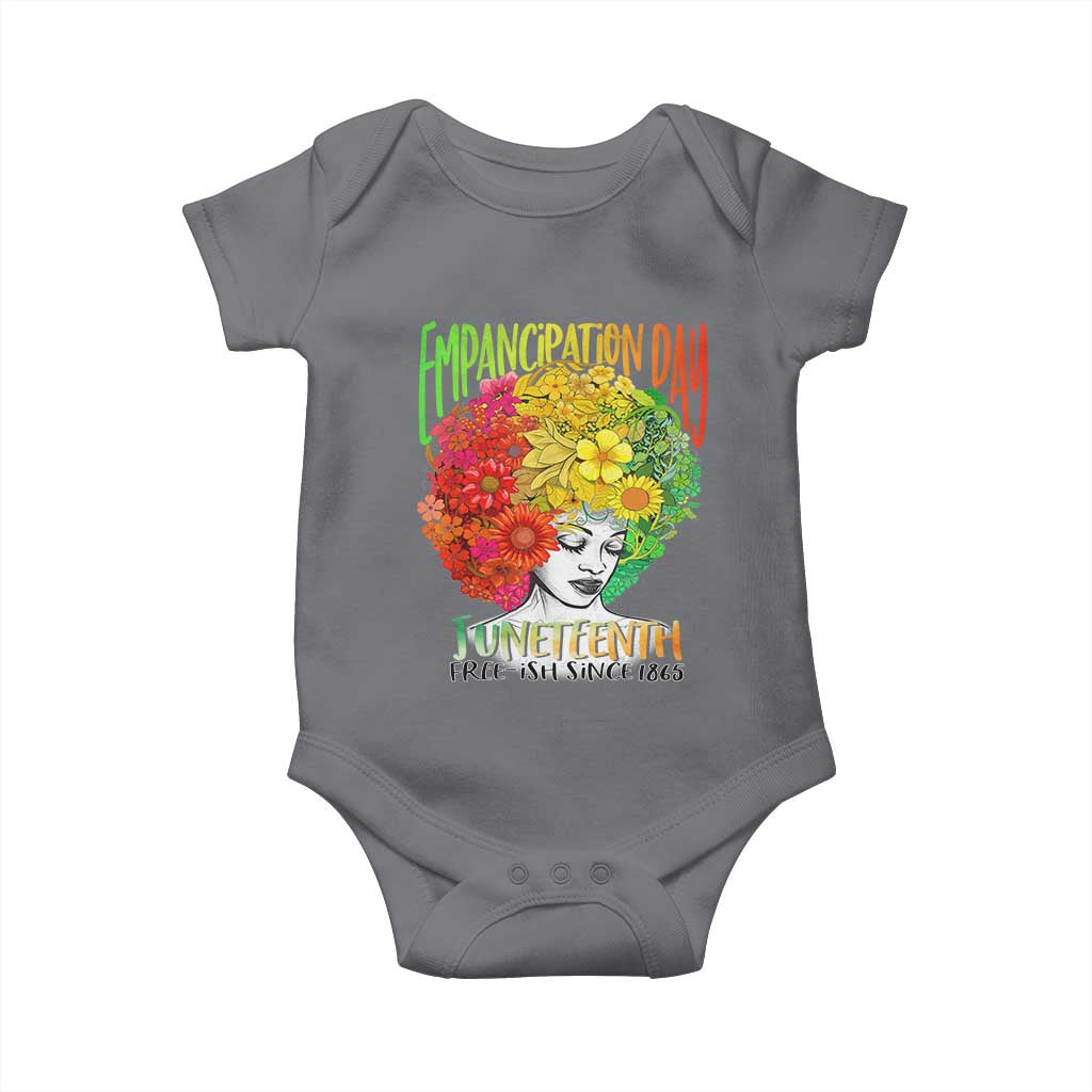 Freeish Since 1865 Juneteenth Baby Onesie Freedom Day African American June 19th Black Women Floral Hair