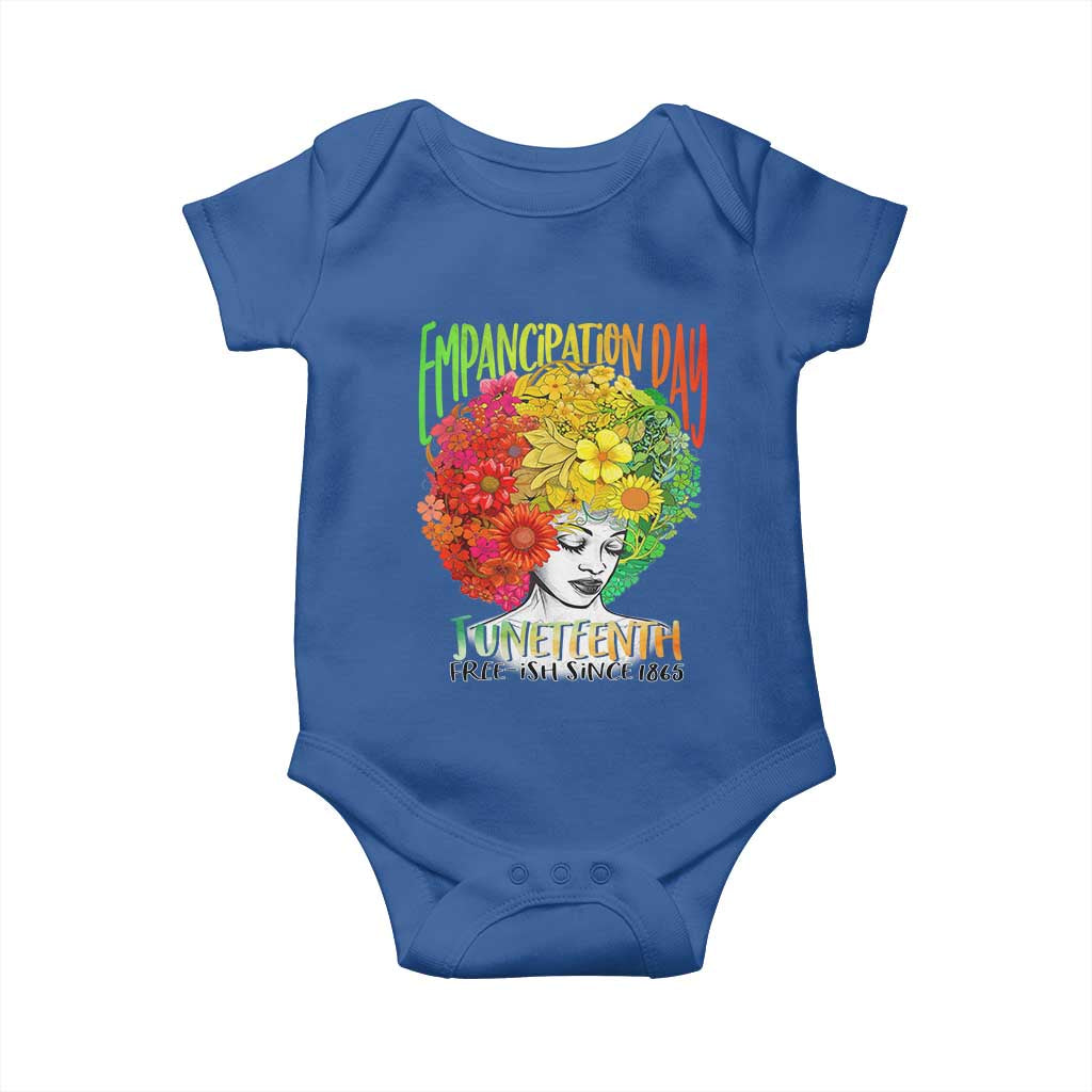 Freeish Since 1865 Juneteenth Baby Onesie Freedom Day African American June 19th Black Women Floral Hair
