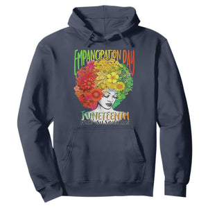 Freeish Since 1865 Juneteenth Hoodie Freedom Day African American June 19th Black Women Floral Hair