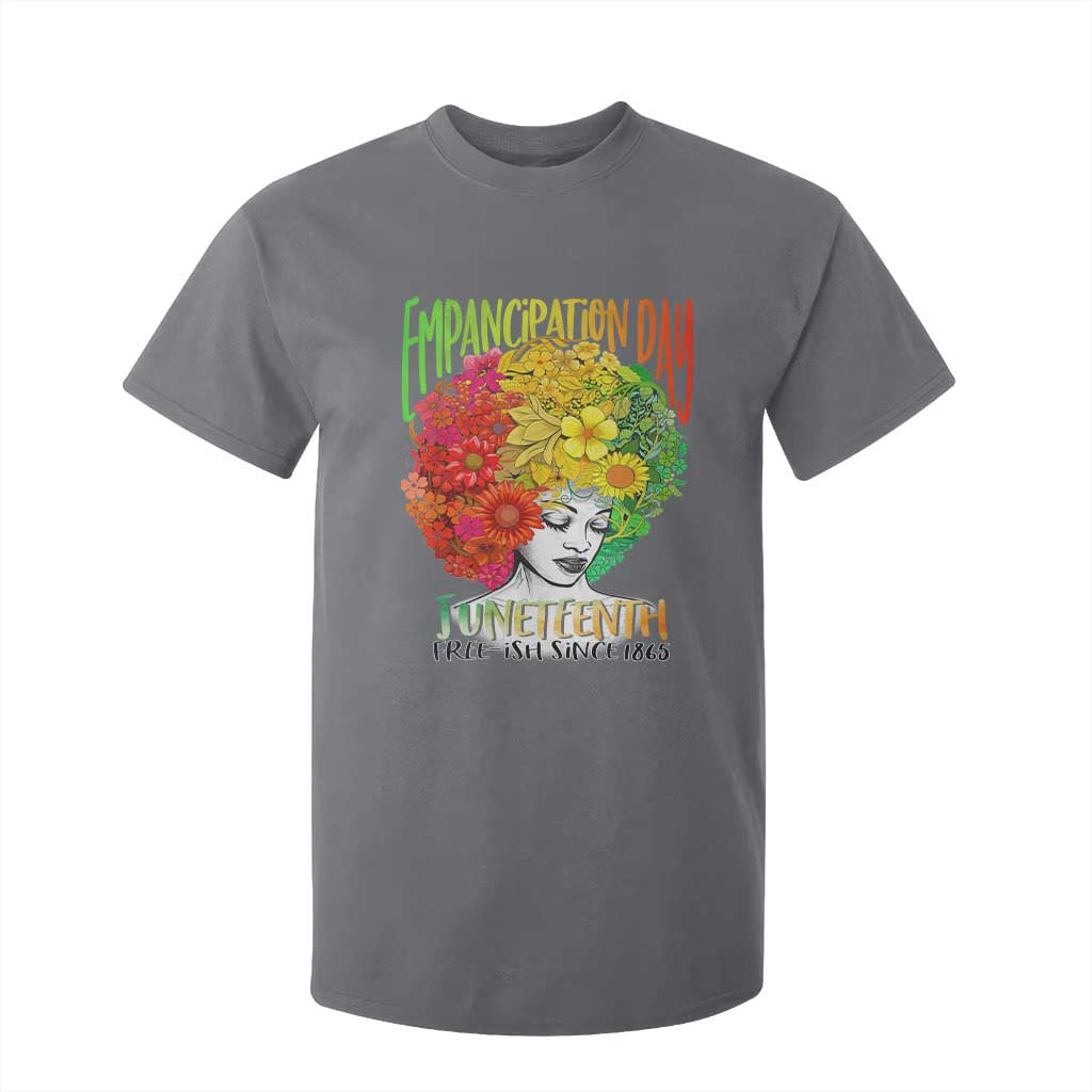 Freeish Since 1865 Juneteenth T Shirt For Kid Freedom Day African American June 19th Black Women Floral Hair