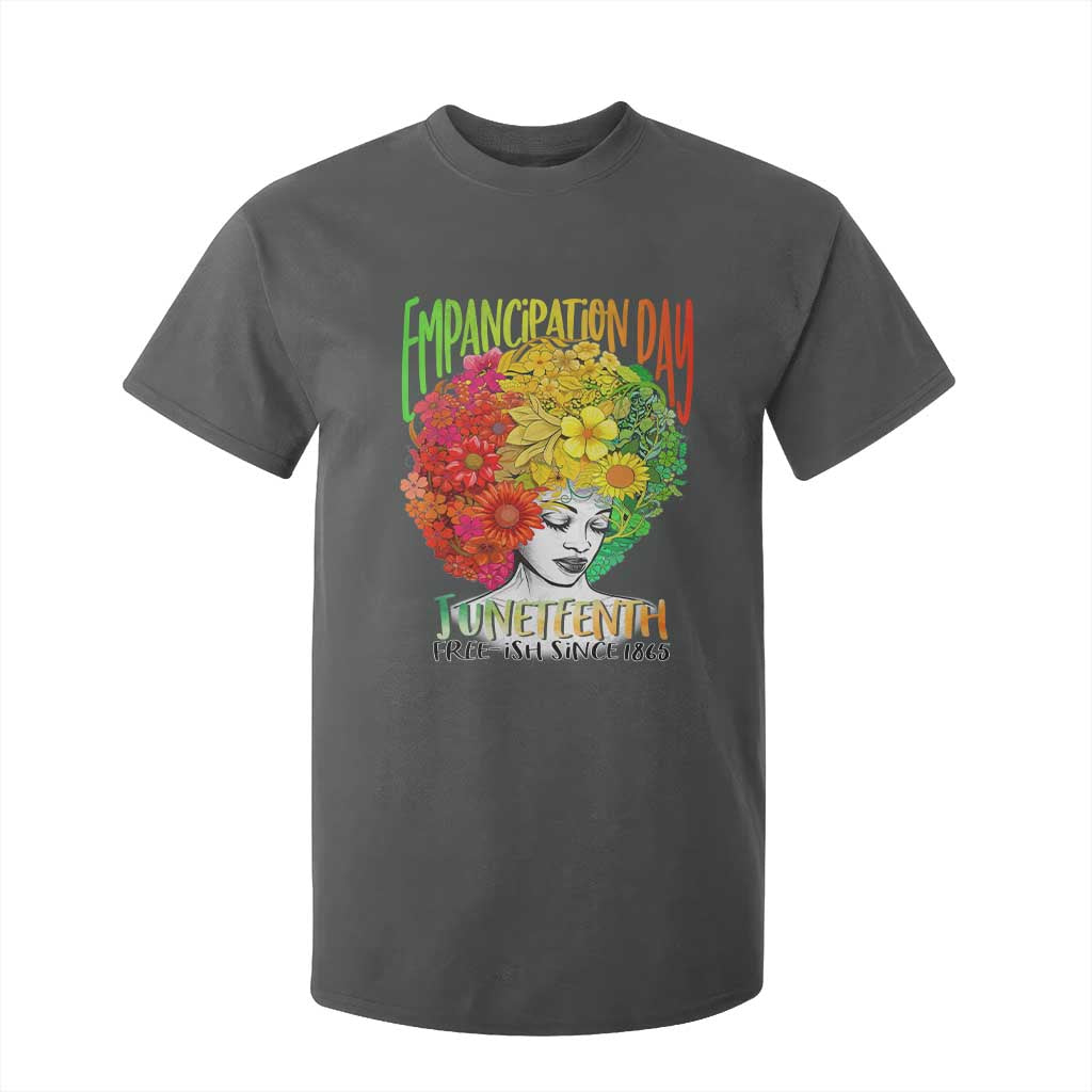 Freeish Since 1865 Juneteenth T Shirt For Kid Freedom Day African American June 19th Black Women Floral Hair