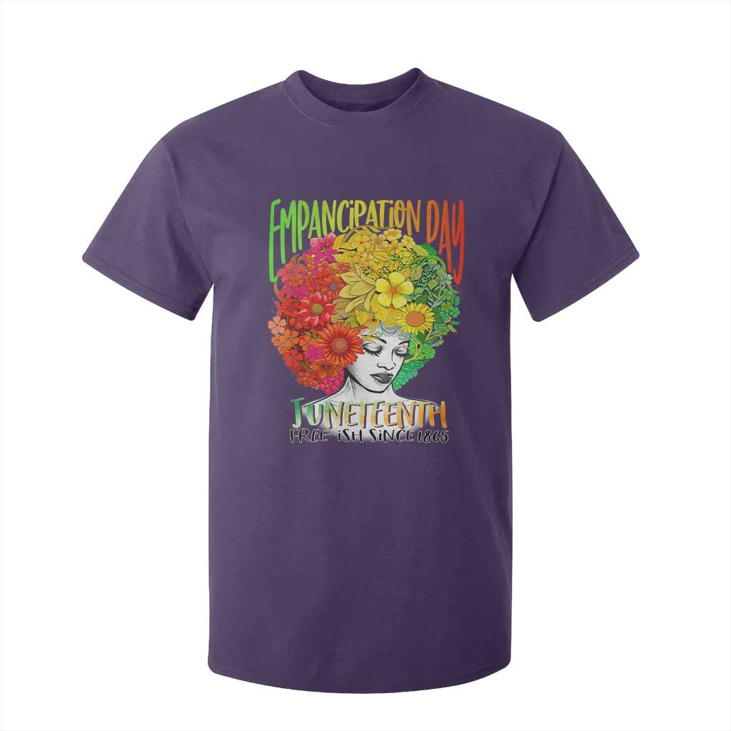 Freeish Since 1865 Juneteenth T Shirt For Kid Freedom Day African American June 19th Black Women Floral Hair