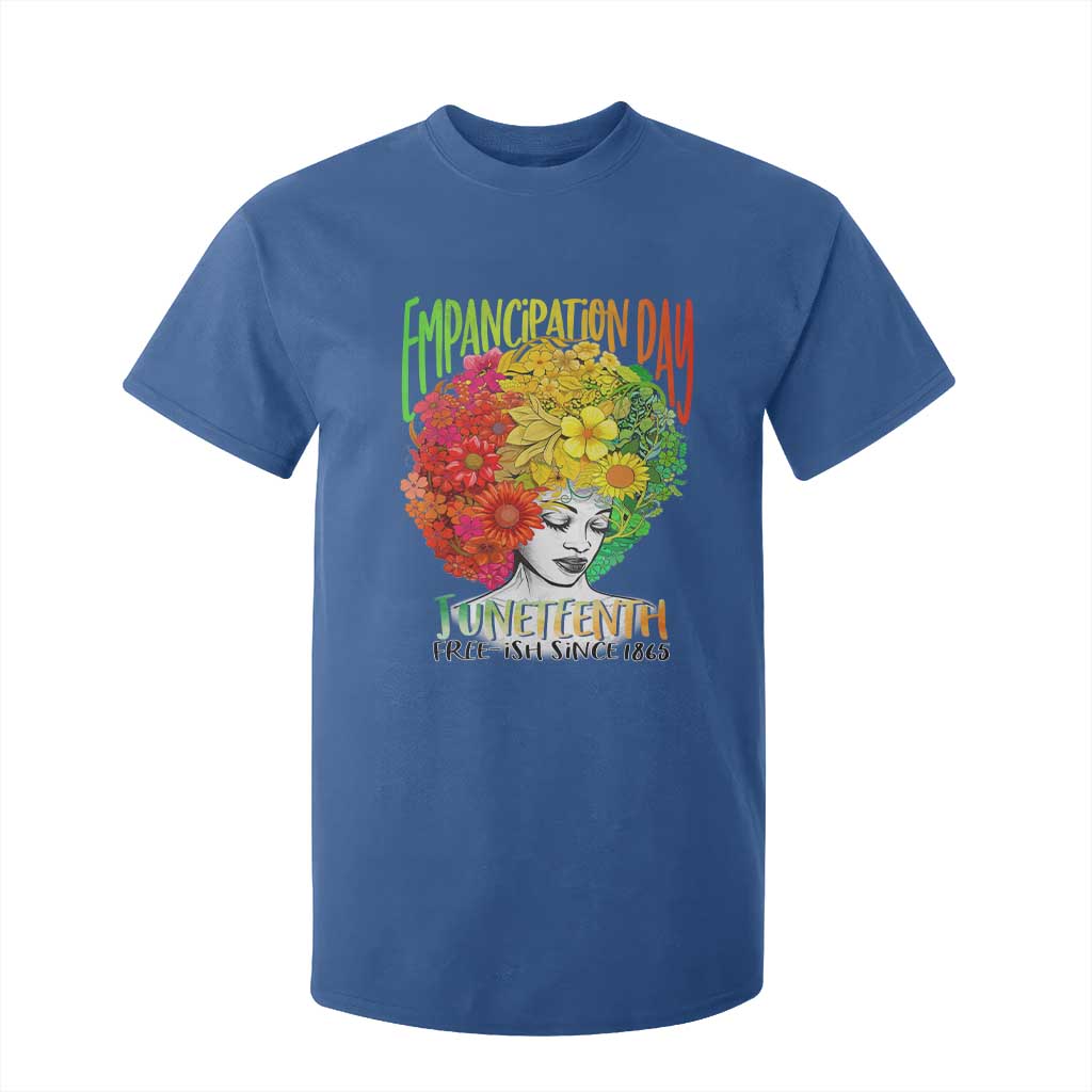 Freeish Since 1865 Juneteenth T Shirt For Kid Freedom Day African American June 19th Black Women Floral Hair
