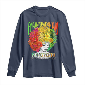 Freeish Since 1865 Juneteenth Long Sleeve Shirt Freedom Day African American June 19th Black Women Floral Hair