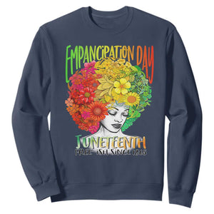 Freeish Since 1865 Juneteenth Sweatshirt Freedom Day African American June 19th Black Women Floral Hair