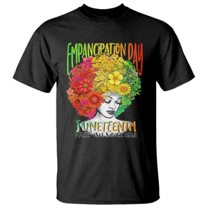 Freeish Since 1865 Juneteenth T Shirt Freedom Day African American June 19th Black Women Floral Hair