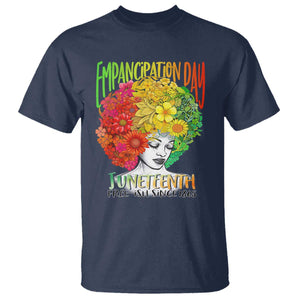 Freeish Since 1865 Juneteenth T Shirt Freedom Day African American June 19th Black Women Floral Hair