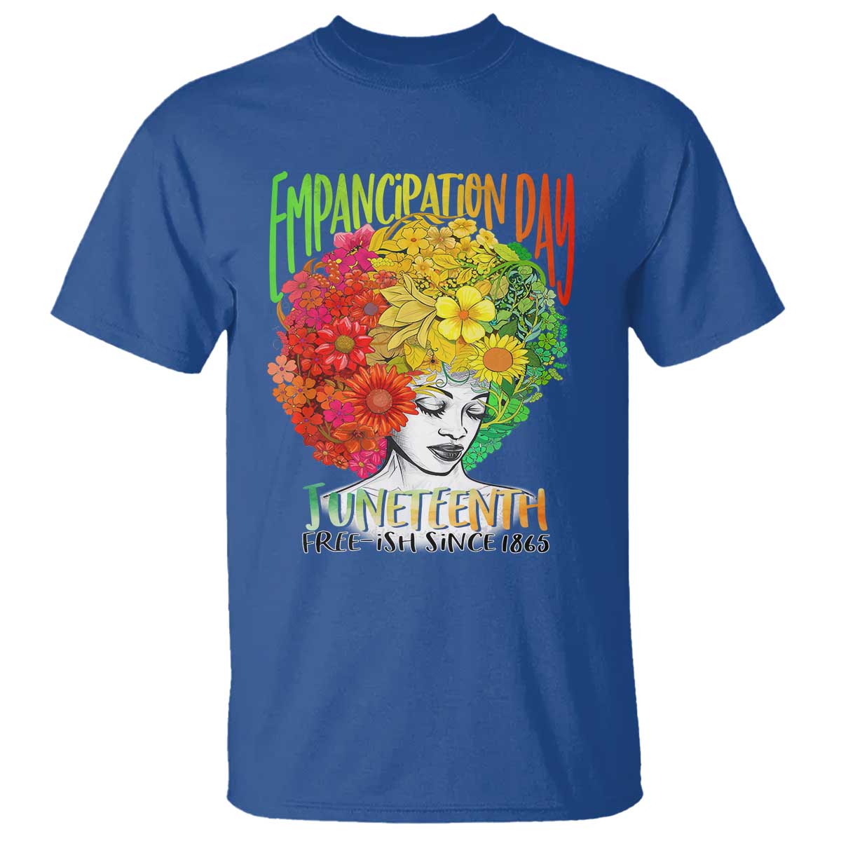 Freeish Since 1865 Juneteenth T Shirt Freedom Day African American June 19th Black Women Floral Hair