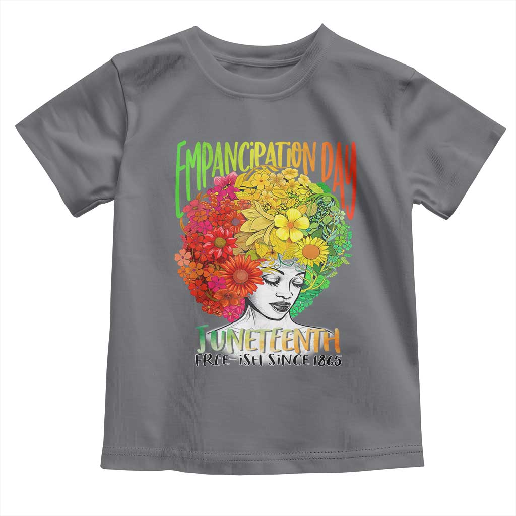 Freeish Since 1865 Juneteenth Toddler T Shirt Freedom Day African American June 19th Black Women Floral Hair